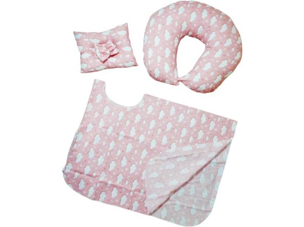 Wholesale Baby Nursing Set From Turkey 3 in 1 pink