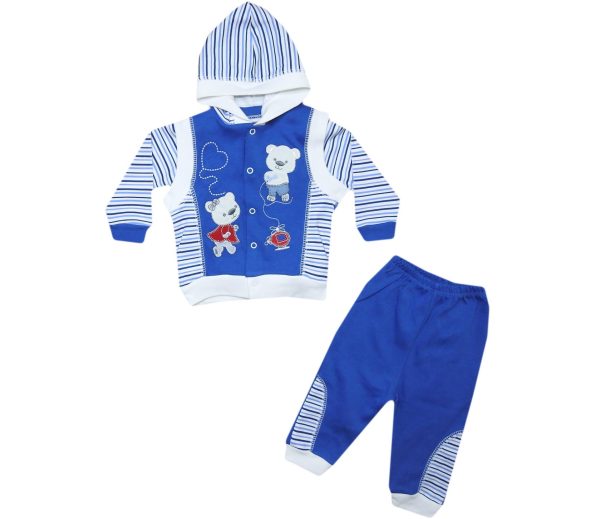 067 Wholesale Toddler Baby 3pcs Suit Set 3-9M Blue