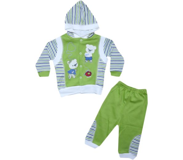 067 Wholesale Toddler Baby 3pcs Suit Set 3-9M Green
