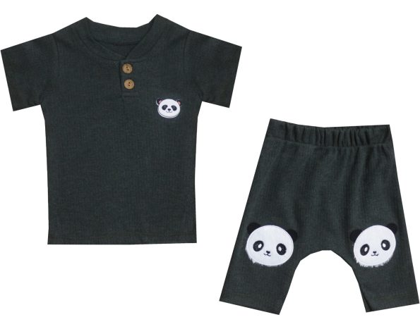 1551 Clothing Suit Set Supplier For Babies of 2 for 9-12-18 months black