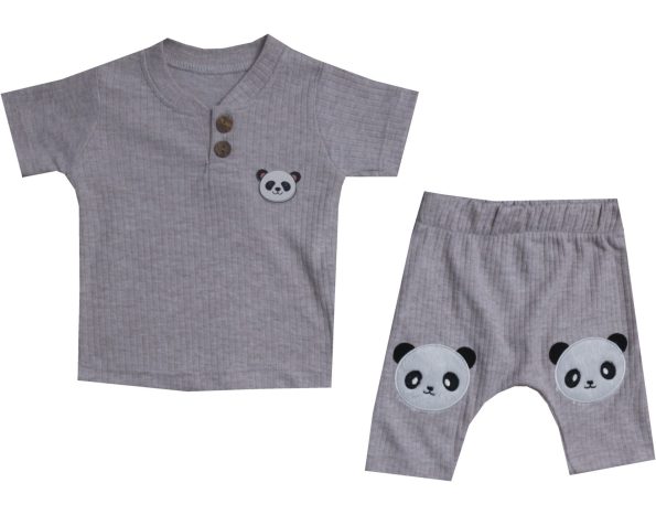 1551 Clothing Suit Set Supplier For Babies of 2 for 9-12-18 months grey
