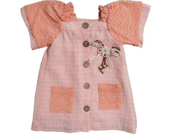 3711 Baby Girls Dress Wholesale 9-24M light pink