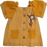 3711 Baby Girls Dress Wholesale 9-24M mustard