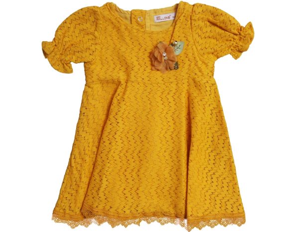 3712 Wholesale Baby Girls Dress Manufacturer 9-24M yellow