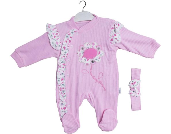 5483 Buy Baby Rompers Clothes in Bulk for Resale 3-6-9 month light pink
