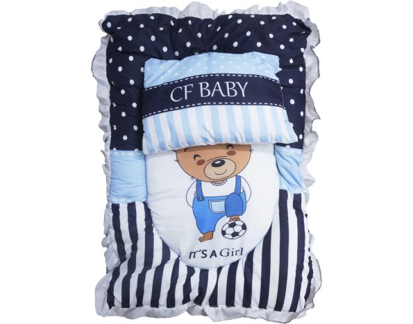 Wholesale Baby Changing Pad Supplier With Sweat Bear print Navy Blue
