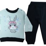2368-1 Wholesale Baby Girls2 Piece Tracksuit Set 6-18 months Water