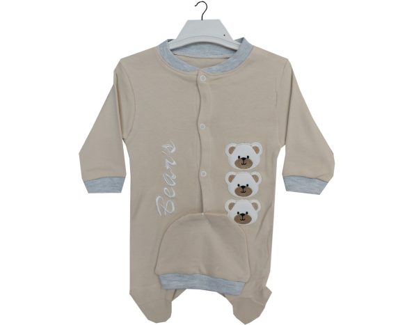 Baby and Toddler Wholesale Rompers 3-6-9 months With Bear beige