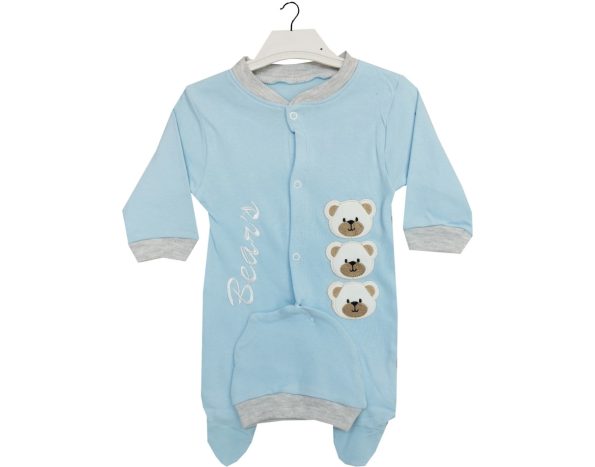 Baby and Toddler Wholesale Rompers 3-6-9 months With Bear blue