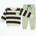 Wholesale Baby 2-Piece Sweat and Sweatpants Set 9-24M Striped Yellow