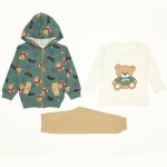 Wholesale Baby 3-Piece Jacket Sweat and Sweatpants Set 9-24M Green