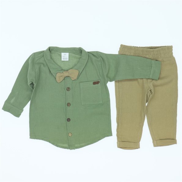 Wholesale Baby Boys 3pcs Set With Bow Tie 6-12M Green