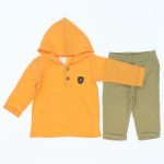 Wholesale Baby Boys Double Set Hooded 6-12M Orange