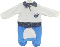 Wholesale Baby Boys Velvet Romper 3-6-9 months Blue
