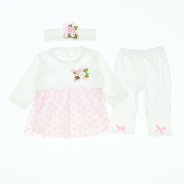 Wholesale Baby Girls Set of 2 for 6-9-12M with Bandana Light Pink