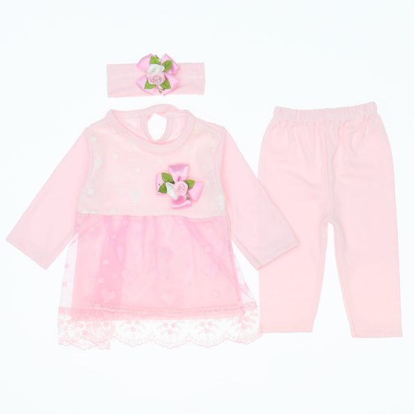 Wholesale Baby Girls Set of 2 for 6-9-12M with Bandana Pink