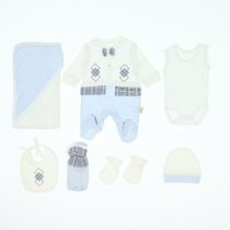 Wholesale Baby Newborn 7 Piece Clothing Gift Set Blue