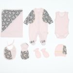 Wholesale Baby Newborn 7 Piece Clothing Hospital Gift Set Grey
