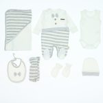 Wholesale Baby Newborn 7 Piece Clothing Hospital Gift Set striped navy blue