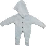 Wholesale Newborn Baby Hooded Knit Jumpsuit 3-6-9M Grey