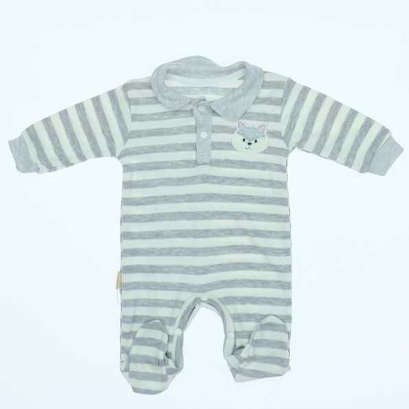 Wholesale Newborn Baby Onesie Romper 0-3M striped Grey