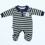 Wholesale Newborn Baby Onesie Romper 0-3M striped Navy Blue