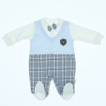Wholesale Newborn Baby Onesie Romper 3-12M with Bow Tie light blue