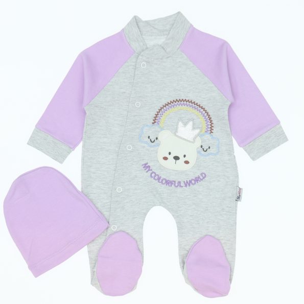 Wholesale Newborn Baby Onesie Romper 3-6-9 month Colorful World Purple