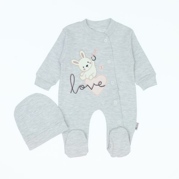 Wholesale Newborn Baby Onesie Romper 3-6-9M Love Rabbit Grey