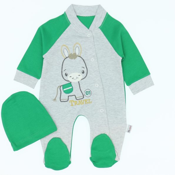 Wholesale Newborn Baby Onesie Romper 3-6-9M Travel Green