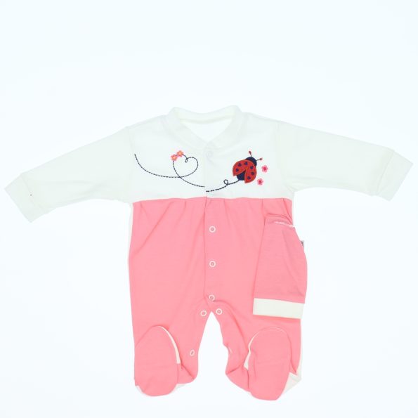 Wholesale Newborn Baby Onesie Romper 3-6-9M ladybug embroidery Fuchsia