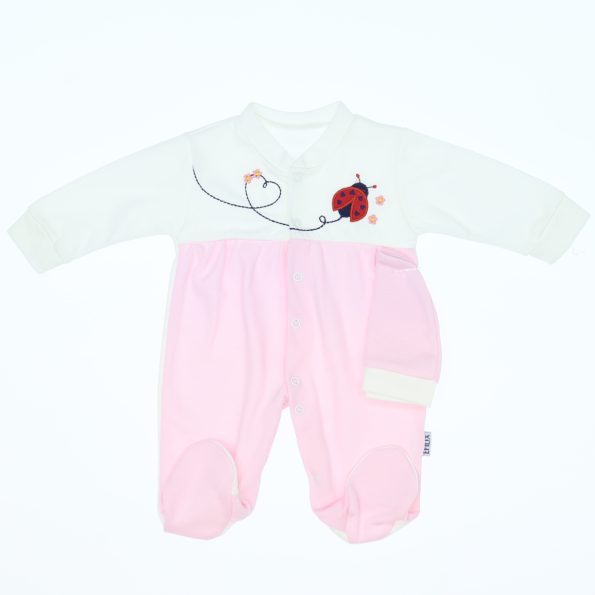 Wholesale Newborn Baby Onesie Romper 3-6-9M ladybug embroidery Pink