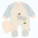 Wholesale Single Breasted Baby Rompers 3-6-9M Hello Purple