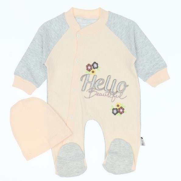 Wholesale Single Breasted Baby Rompers 3-6-9M Hello Yellow
