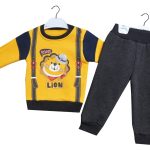 Wholesale Suit Set For Babies of 2 for 6-18M with Lion Print blue