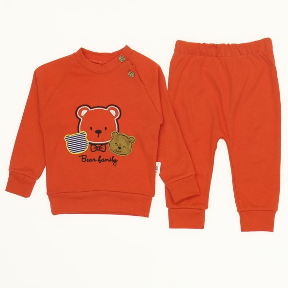 Wholesale Suit Set For Babies of 2 for 9-12-18M Bear Family Red