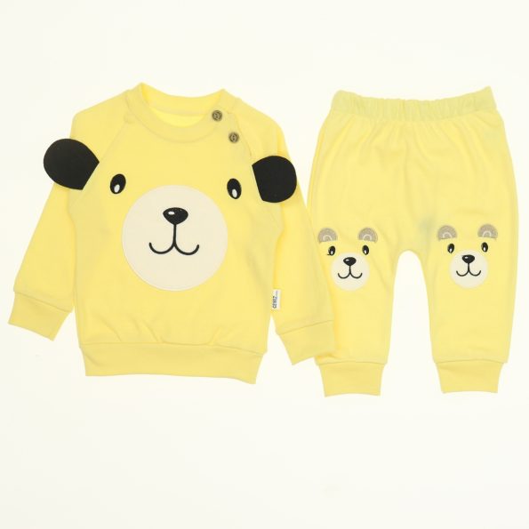 Wholesale Suit Set For Babies of 2 for 9-12-18M Bear print Yellow