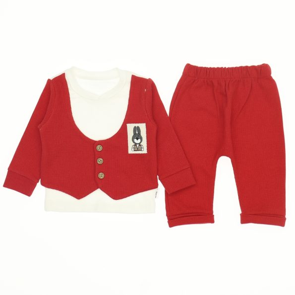 Wholesale Suit Set For Babies of 2 for 9-12-18M Rabbit Red