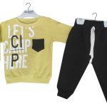 Wholesale Suit Set For Babies of 2 for 9-24M with lets camp here mustard