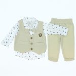 Wholesale Toddler 3pcs Suit Set 6-12M blue with bow tie