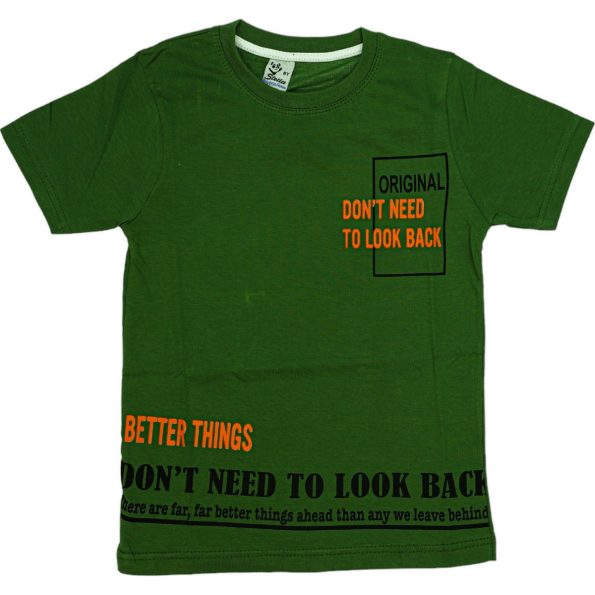 1010 Wholesale Boys Kids T-Shirt 8-12Y Better Things Print green