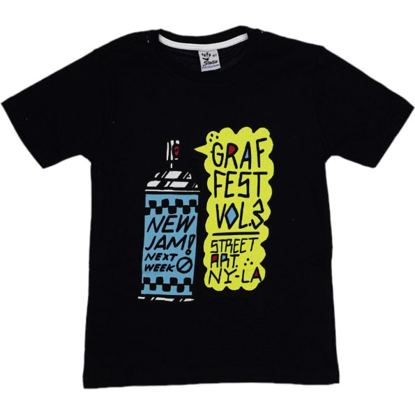 1011 Wholesale Boys Kids T-Shirt 3-7Y Graf Fes Vol3 Print black