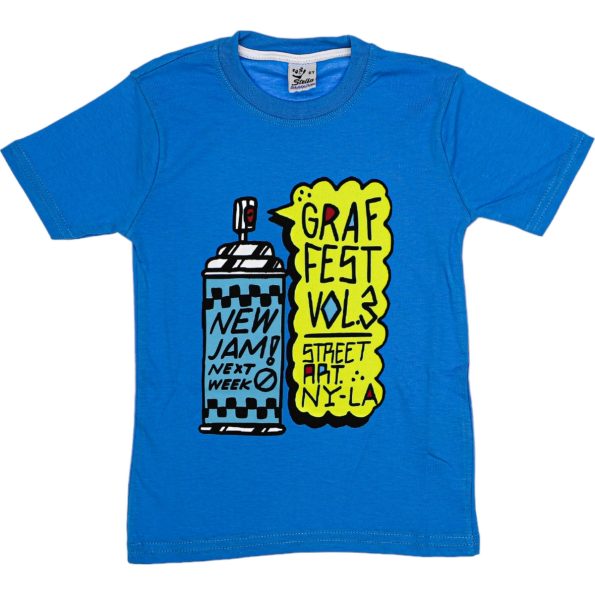 1011 Wholesale Boys Kids T-Shirt 3-7Y Graf Fes Vol3 Print blue