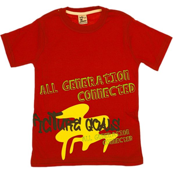 1012 Wholesale Boys Kids T-Shirt 3-7Y All Generatiion Connected Print red