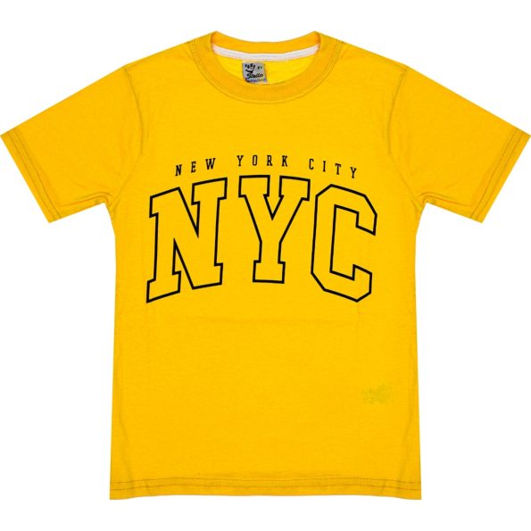 1022 Wholesale Boys Kids T-Shirt 8-12Y New York City Print yellow