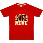1025 Wholesale Boys Kids T-Shirt 8-12Y Safe Move Print Red