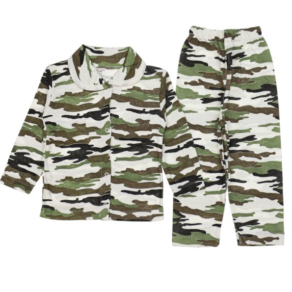 1122 Wholesale Boys Kids Pajamas Set 1 3Y camouflage print khaki