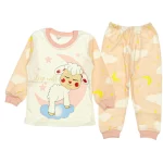 1145 Wholesale Toddler Pajamas Set 1-3Y lamb print pink