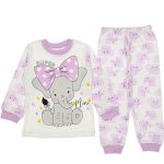 1565 Wholesale Unisex Kids Pajamas Set 1-3Y Elephant Print Purple
