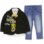 1577 Wholesale Baby Boys 3-Piece Jacket Shirt and Pants Set 9-24M Dark Brown